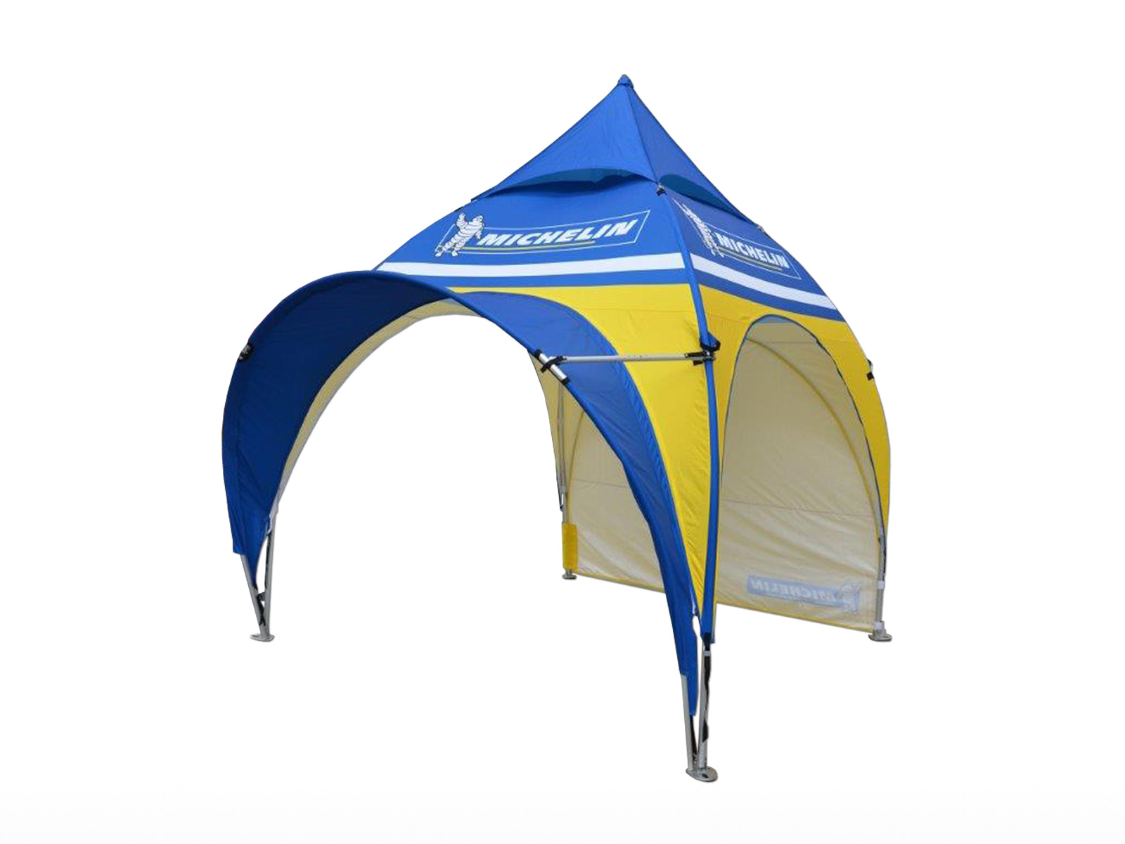 A folding tent called Expodôme with a very original shape