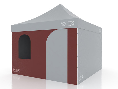 Wall + windows + door - 4 m pour Folding Tent Expotent Premium