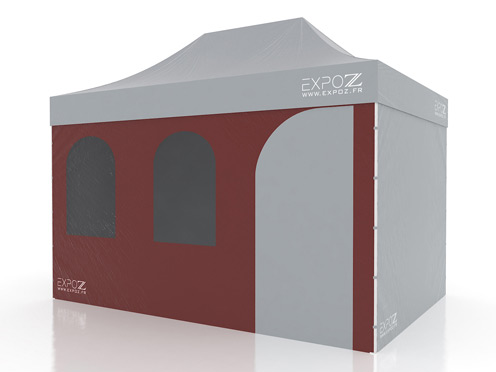 Wall + windows + door - 4.5 m pour Folding tent Expotent Premium