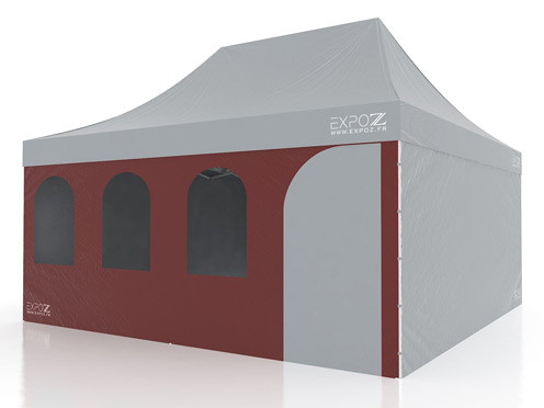 Wall + windows + door - 6 m pour Folding tent Expotent Premium