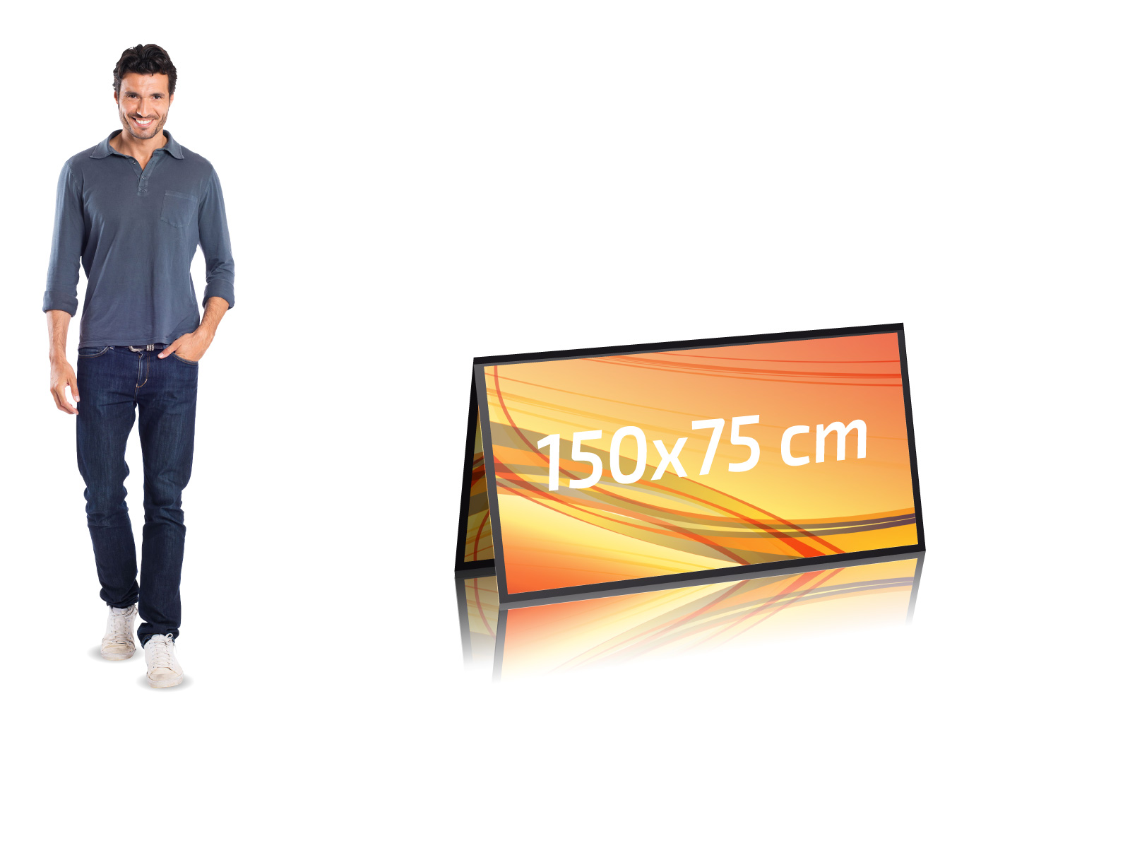 Banner Pop-up 150 x 75 cm - Aufrecht