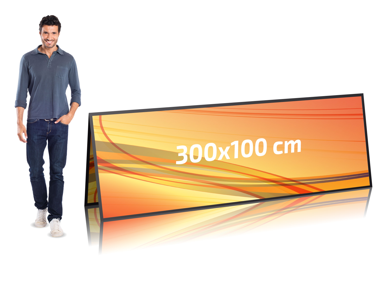 Banner Pop-up 300 x 100 cm - aufrecht