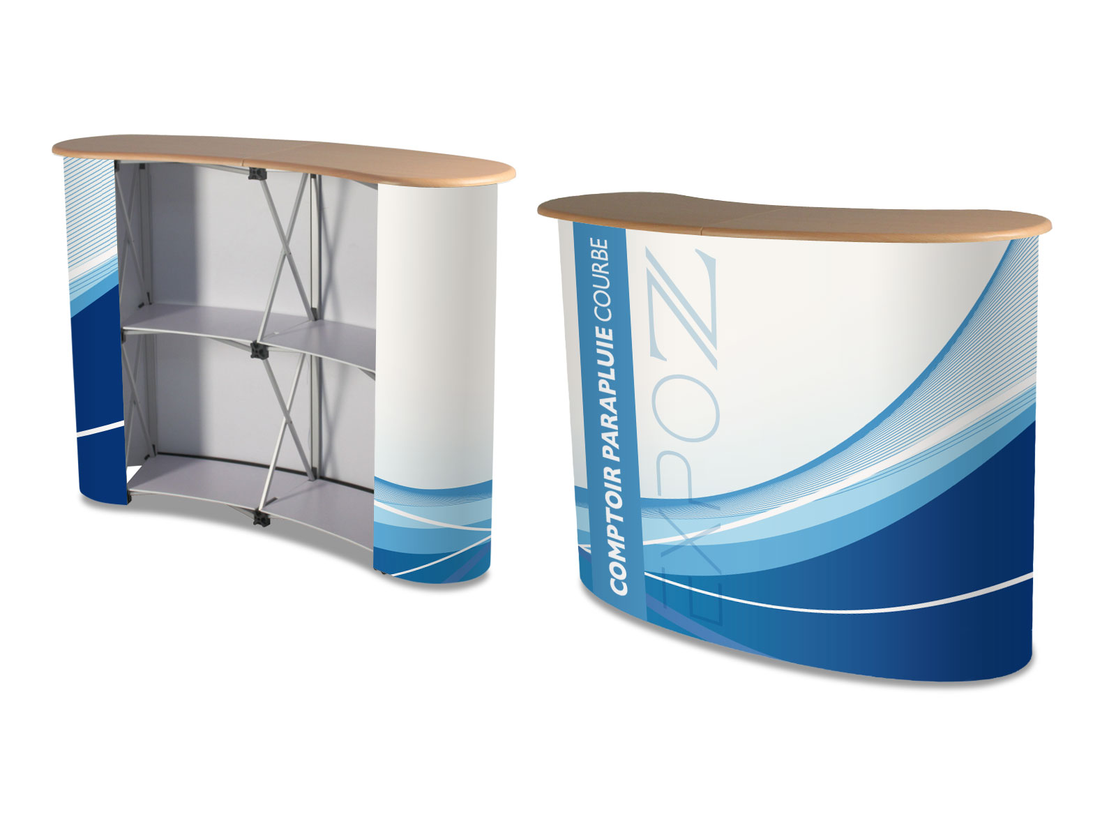 Trade fair counter curved
