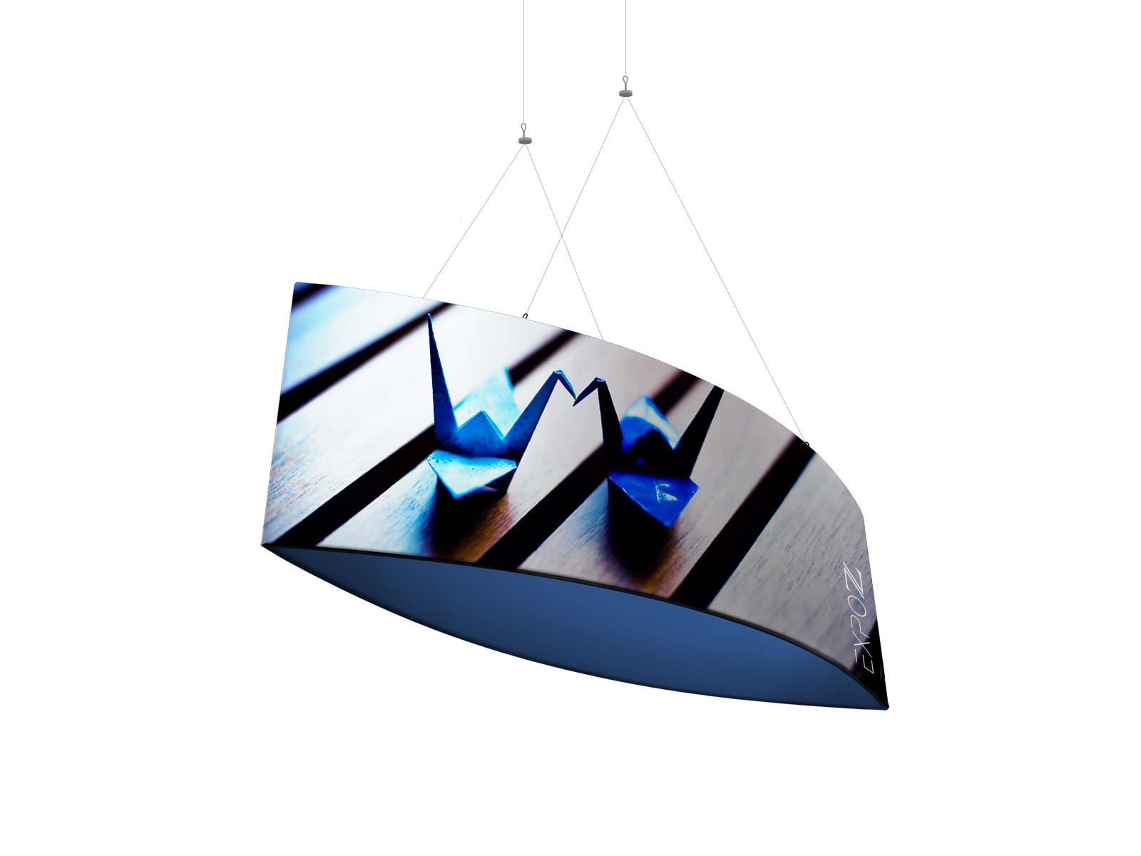 Suspended sign ellipse 3 x 0.6 x H1 m