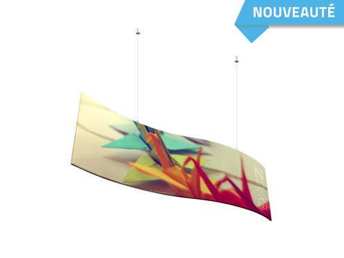 Suspended sign wave-shape