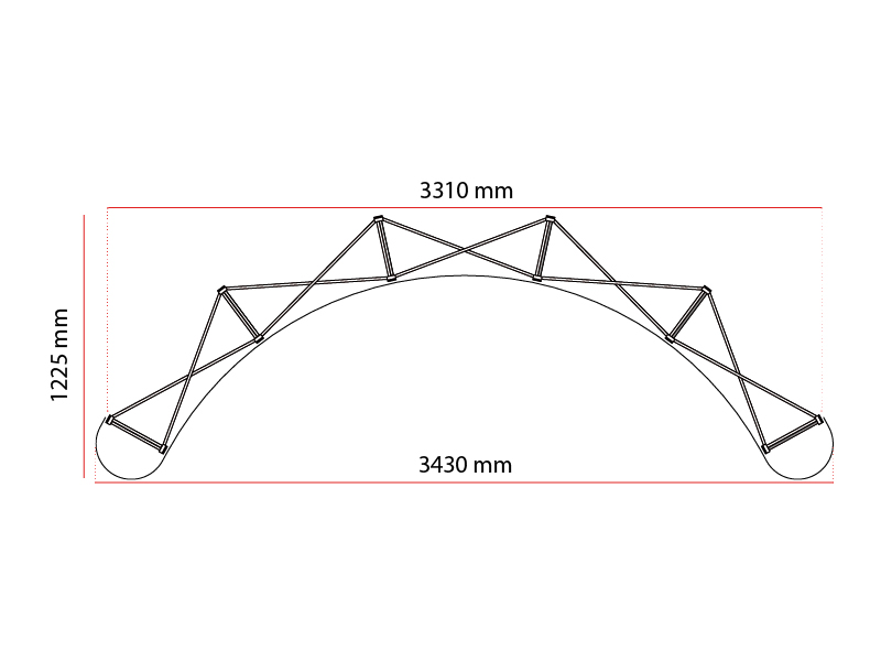 Pop-up Stand curved 3x5 m