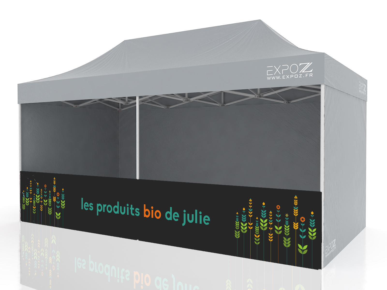 Customization of your tent Printing of a 1/2 wall 6 m